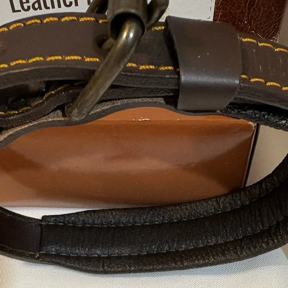 Logical Leather Brown full grain Leather Dog Collar Water‎ Resistant small